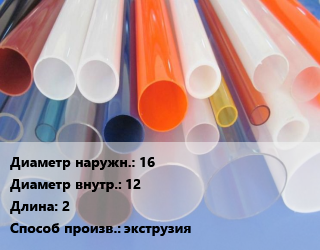 Труба из оргстекла 16х12 L=2 экструзия, м цена По запросу где купить, условия доставки в Баку и Бакинская области